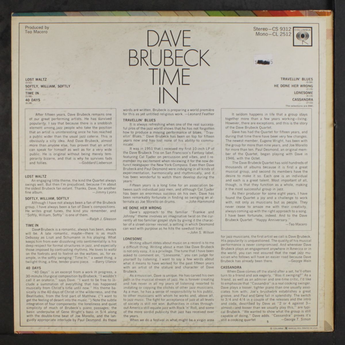 time in by DAVE BRUBECK