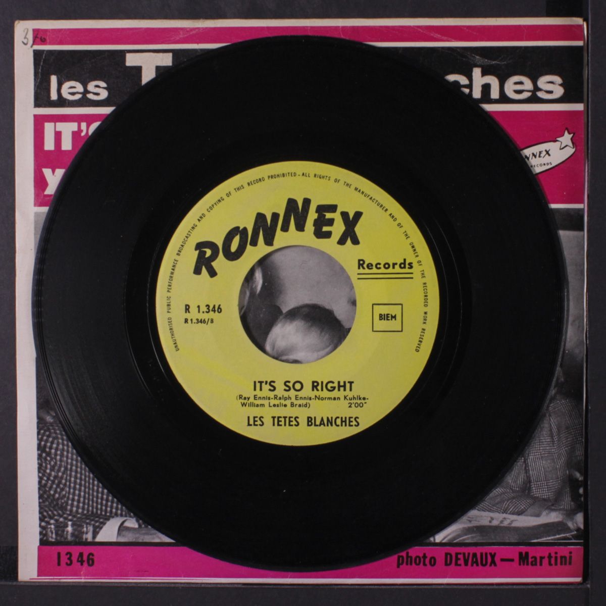 it's so right / your love was mine by LES TETES BLANCHES