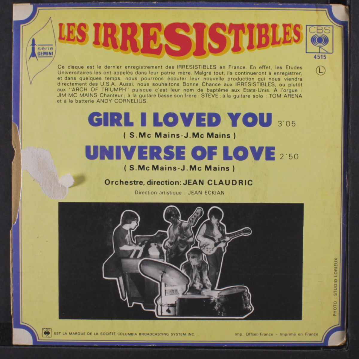 girl i loved you / universe of love by LES IRRESISTIBLES