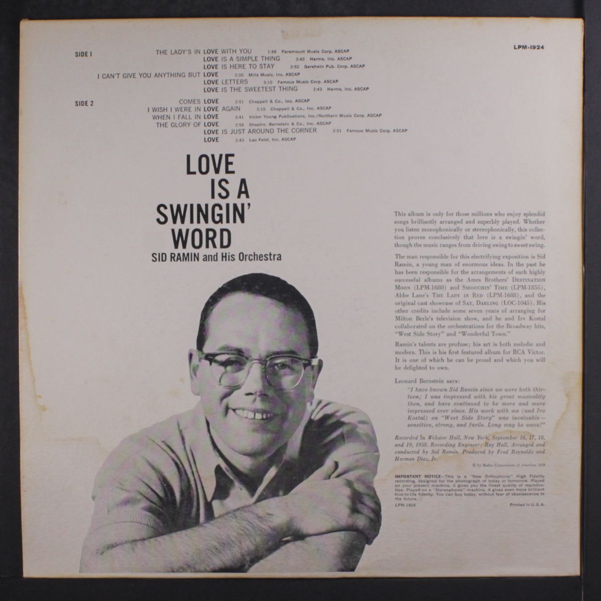 love is a swingin' word by SID RAMIN