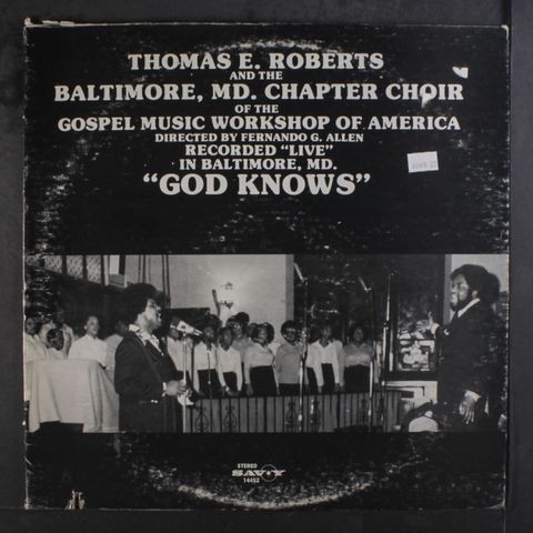 THOMAS E. ROBERTS & BALTIMORE, MD. CHAPTER CHOIR