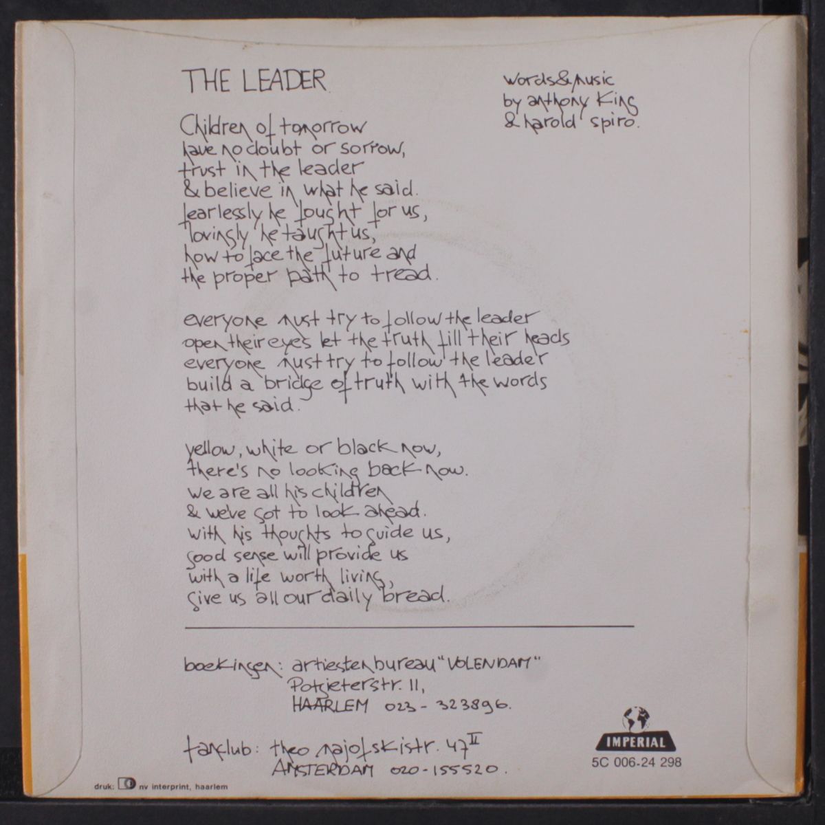 the leader / don't upset yourself by UNIT GLORIA