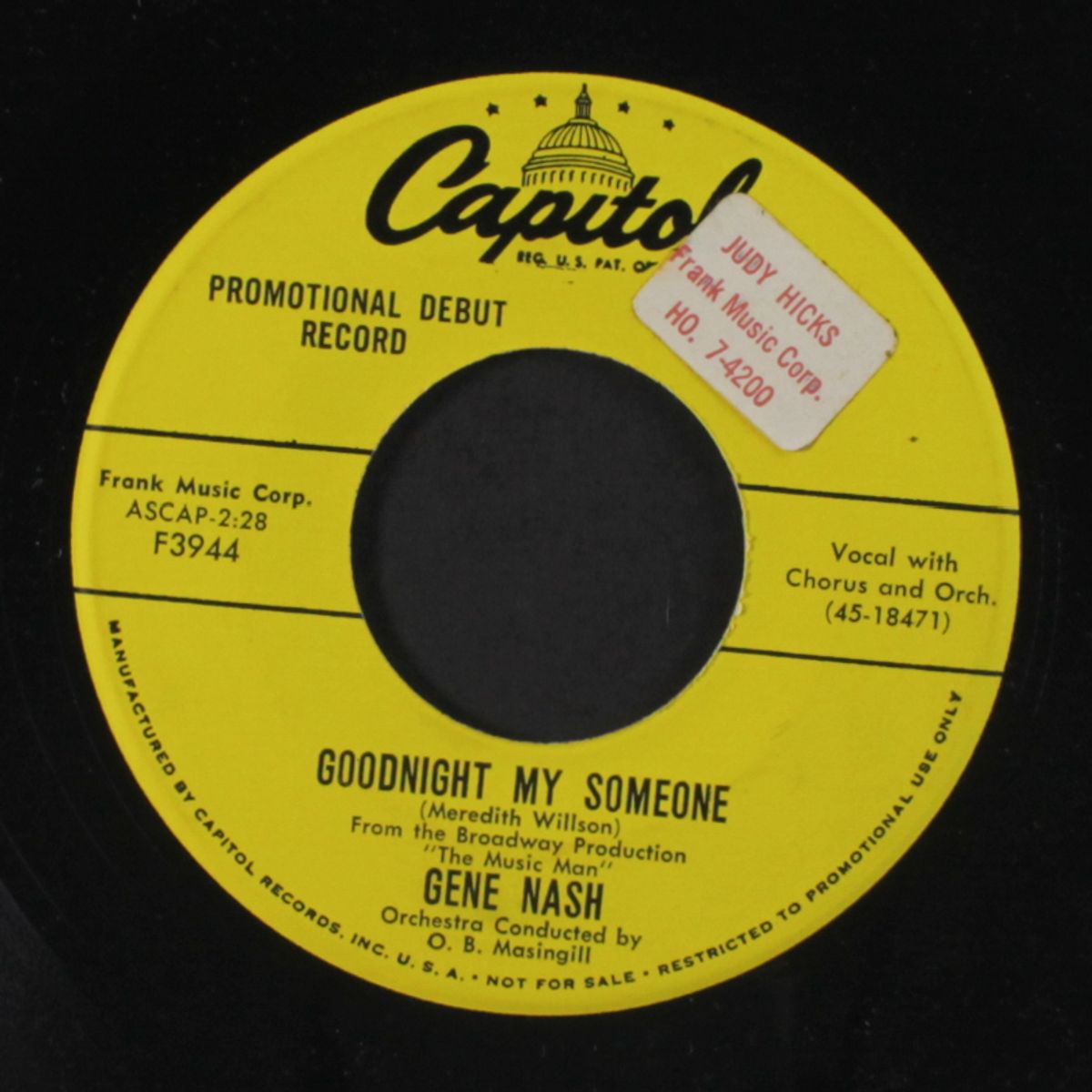 goodnight my someone / find your love by GENE NASH