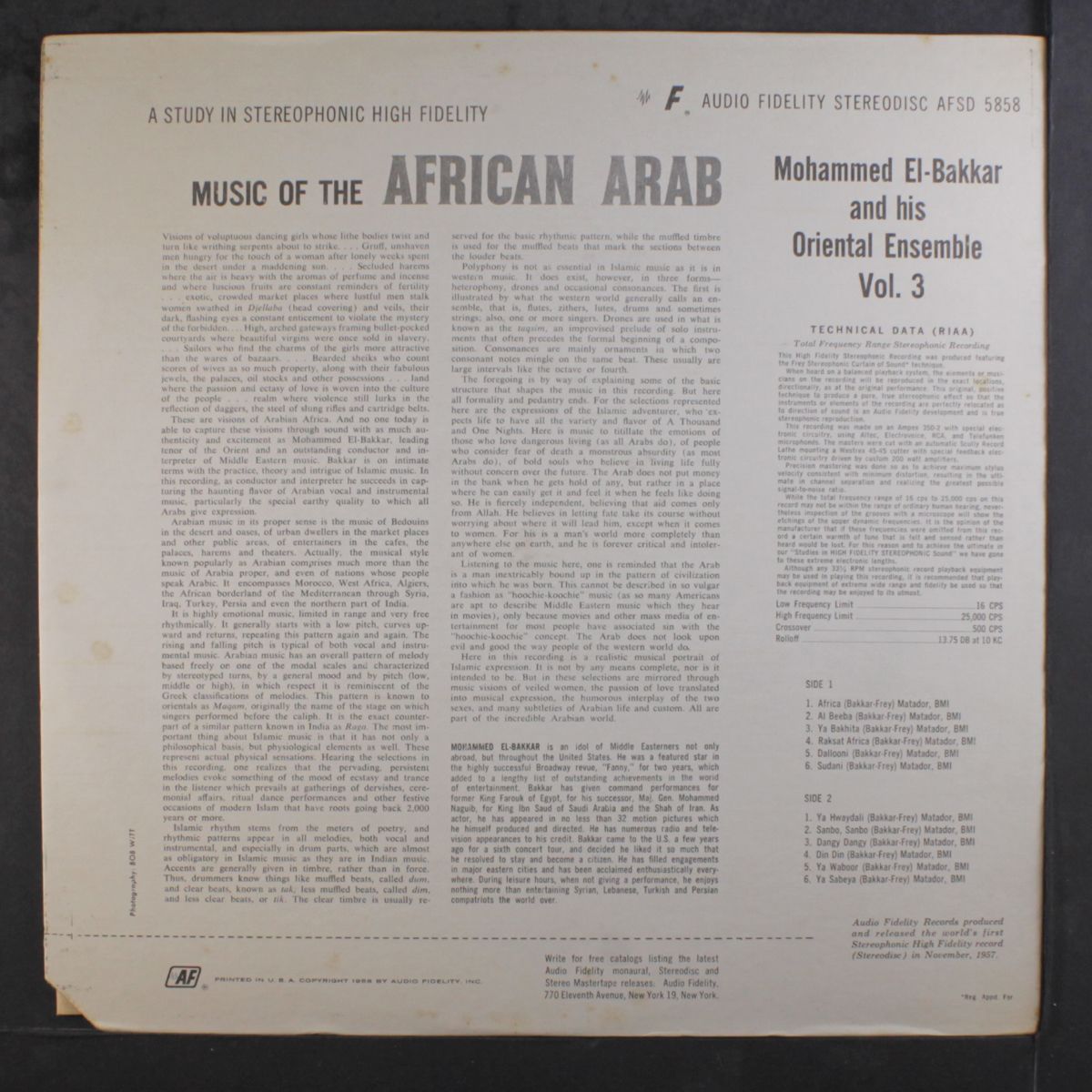music of the african arab, vol. 3 by MOHAMMED EL-BAKKAR & ORIENTAL ENSEMBLE