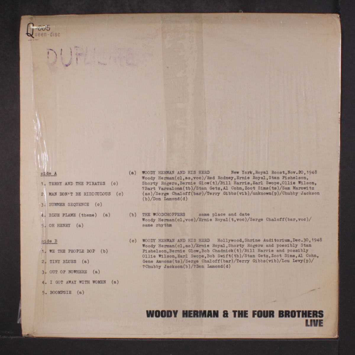 the four brothers live by WOODY HERMAN
