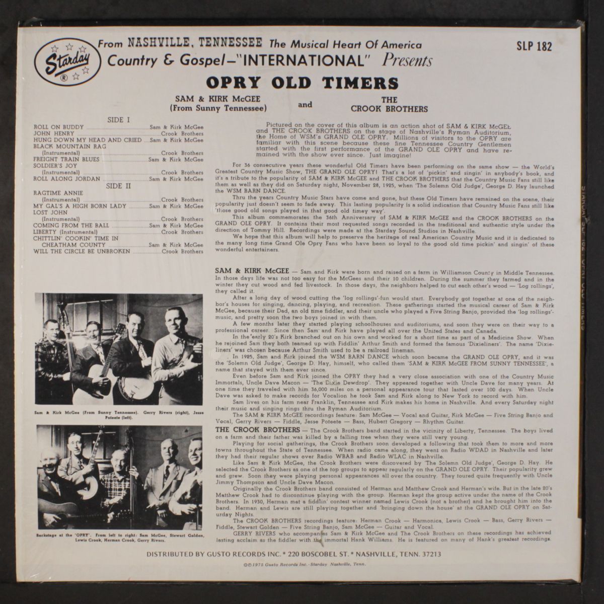 opry old timers by SAM & KIRK MCGEE & CROOK BROTHERS