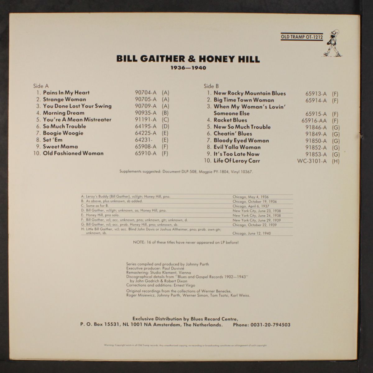 1936-1940 by BILL GAITHER & HONEY HILL