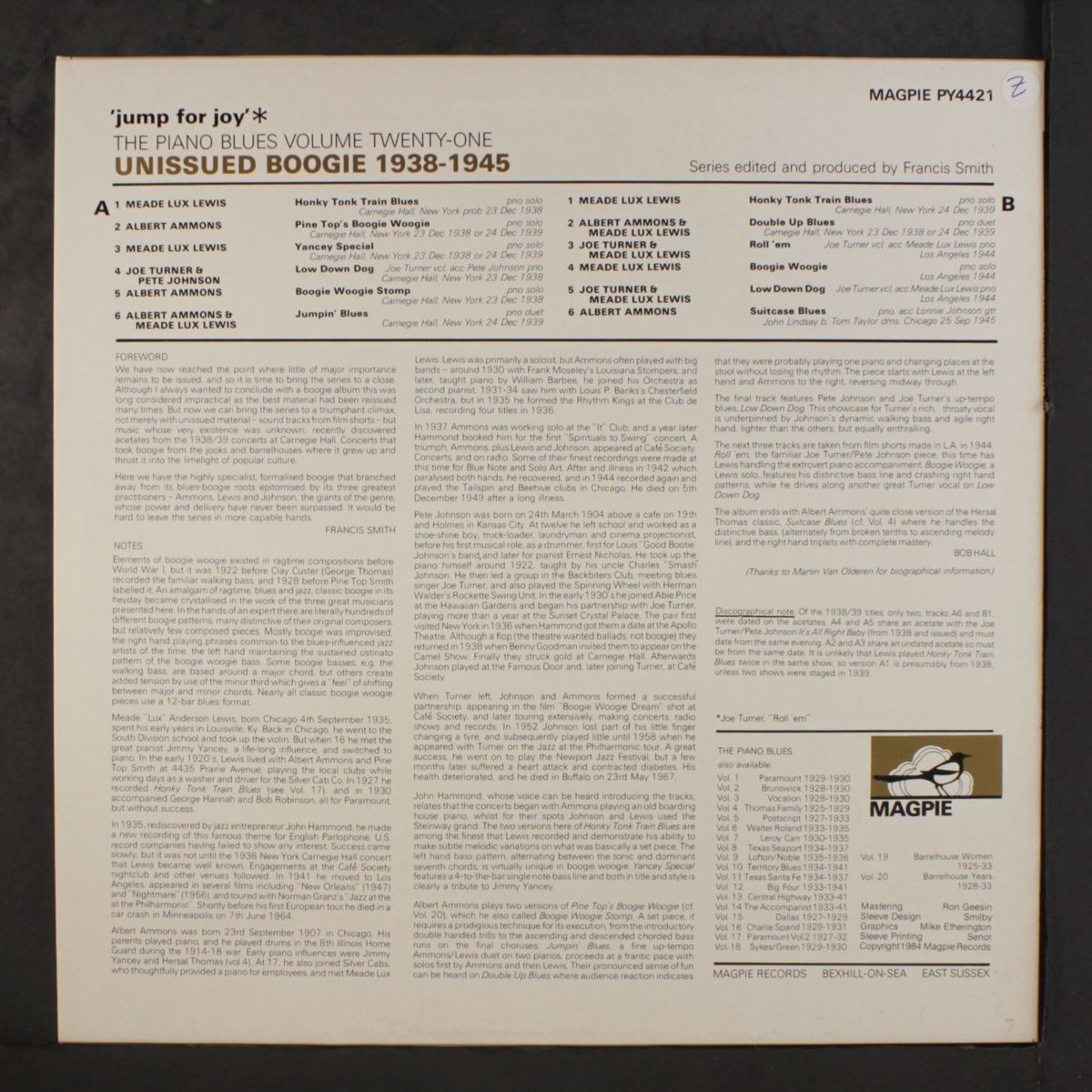 jump for joy, unissued boogie 1938-1945 by VARIOUS