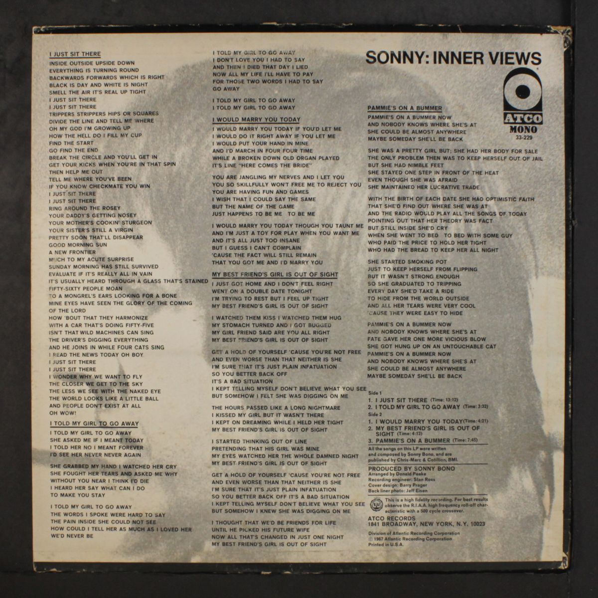 inner views by SONNY BONO