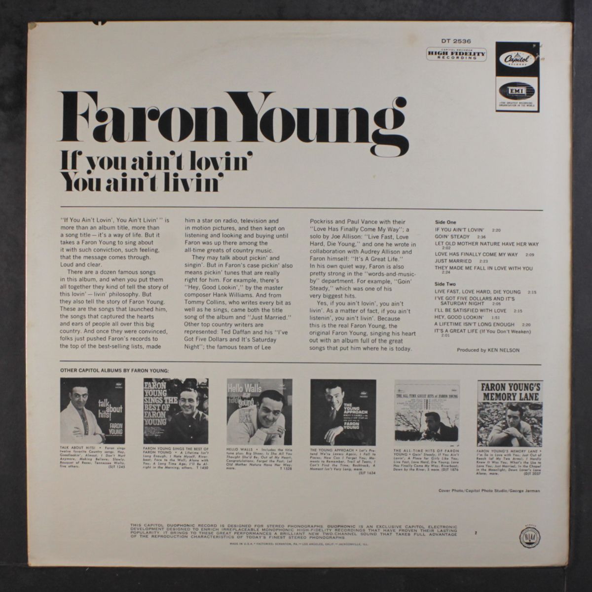 if you ain't lovin',you ain't livin' by FARON YOUNG