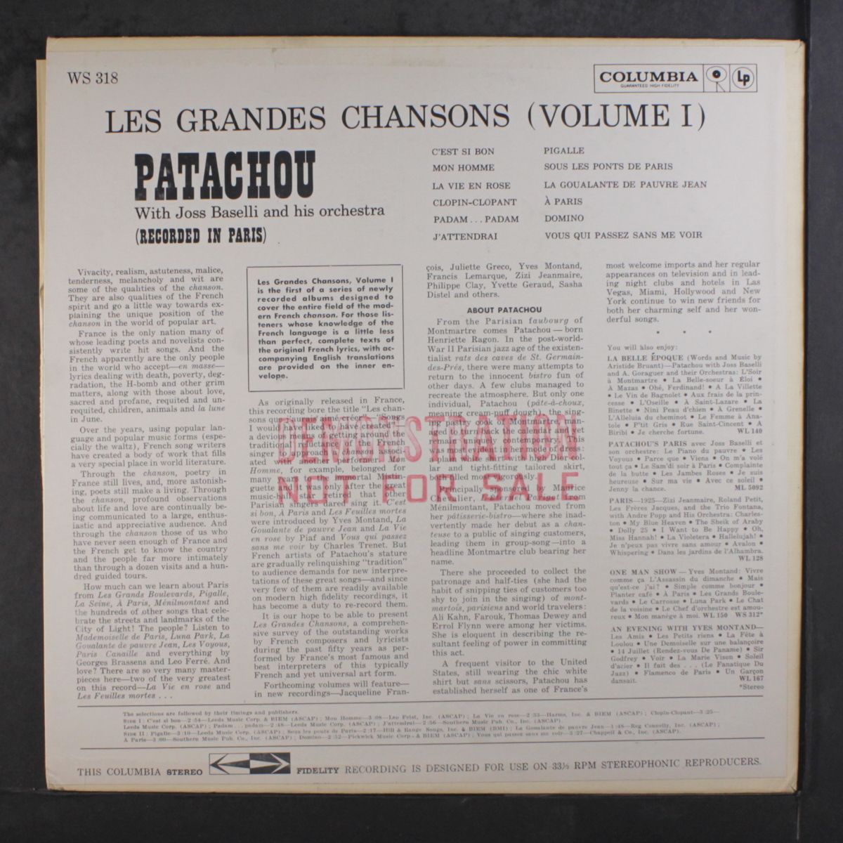 les grandes chansons, vol. 1 by PATACHOU