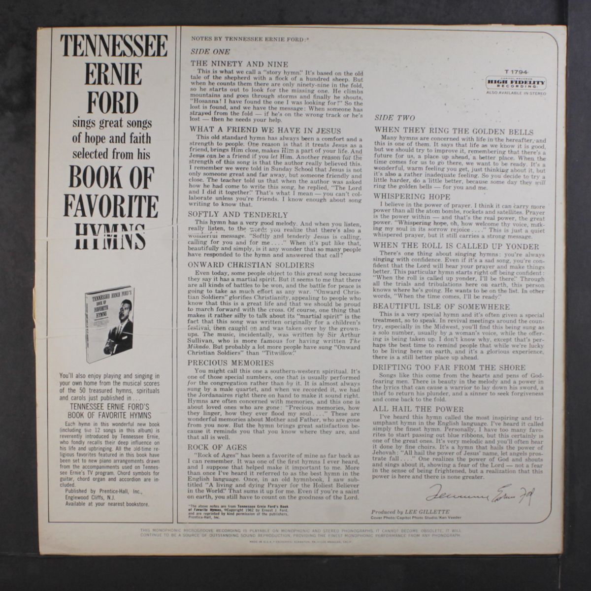 sings from his book of favorite hymns by TENNESSEE ERNIE FORD
