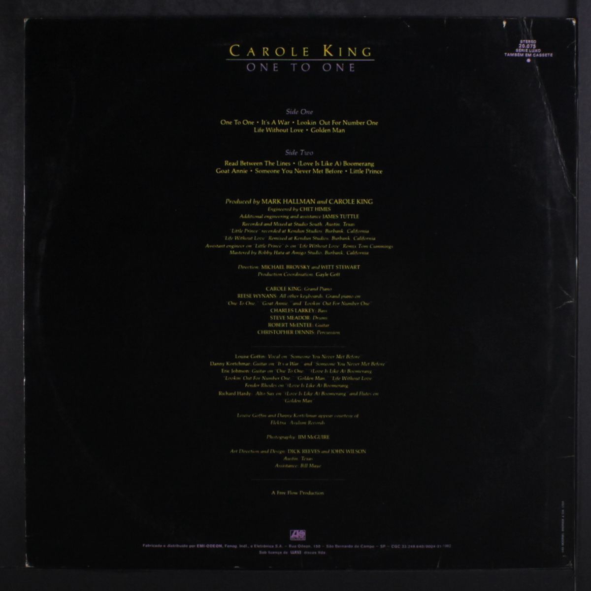 one to one by CAROLE KING
