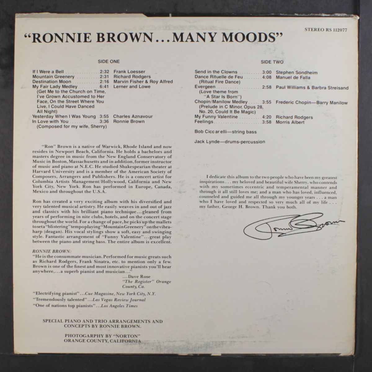 many moods of by RONNIE BROWN
