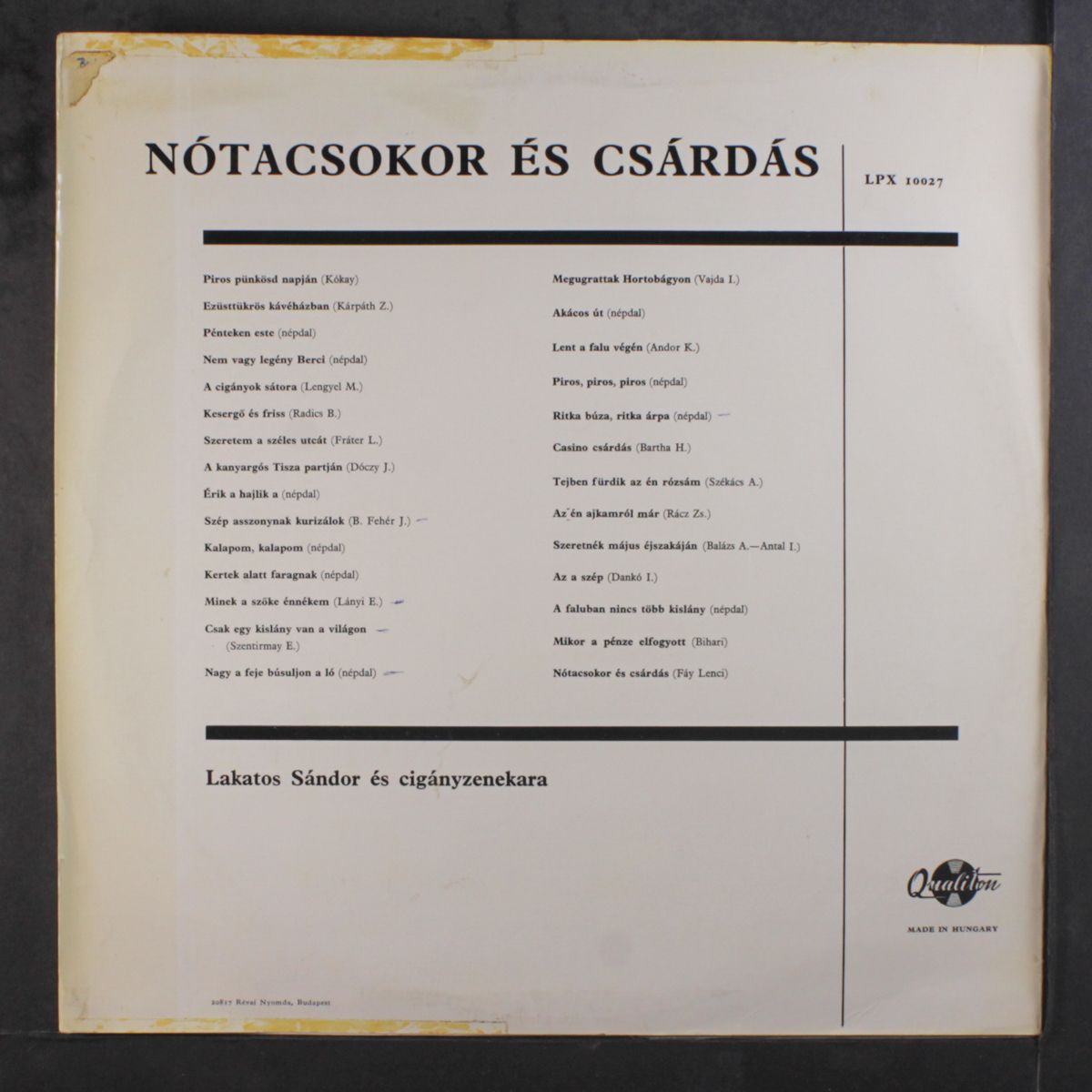 notacsokor es csardas by SANDOR LAKATOS