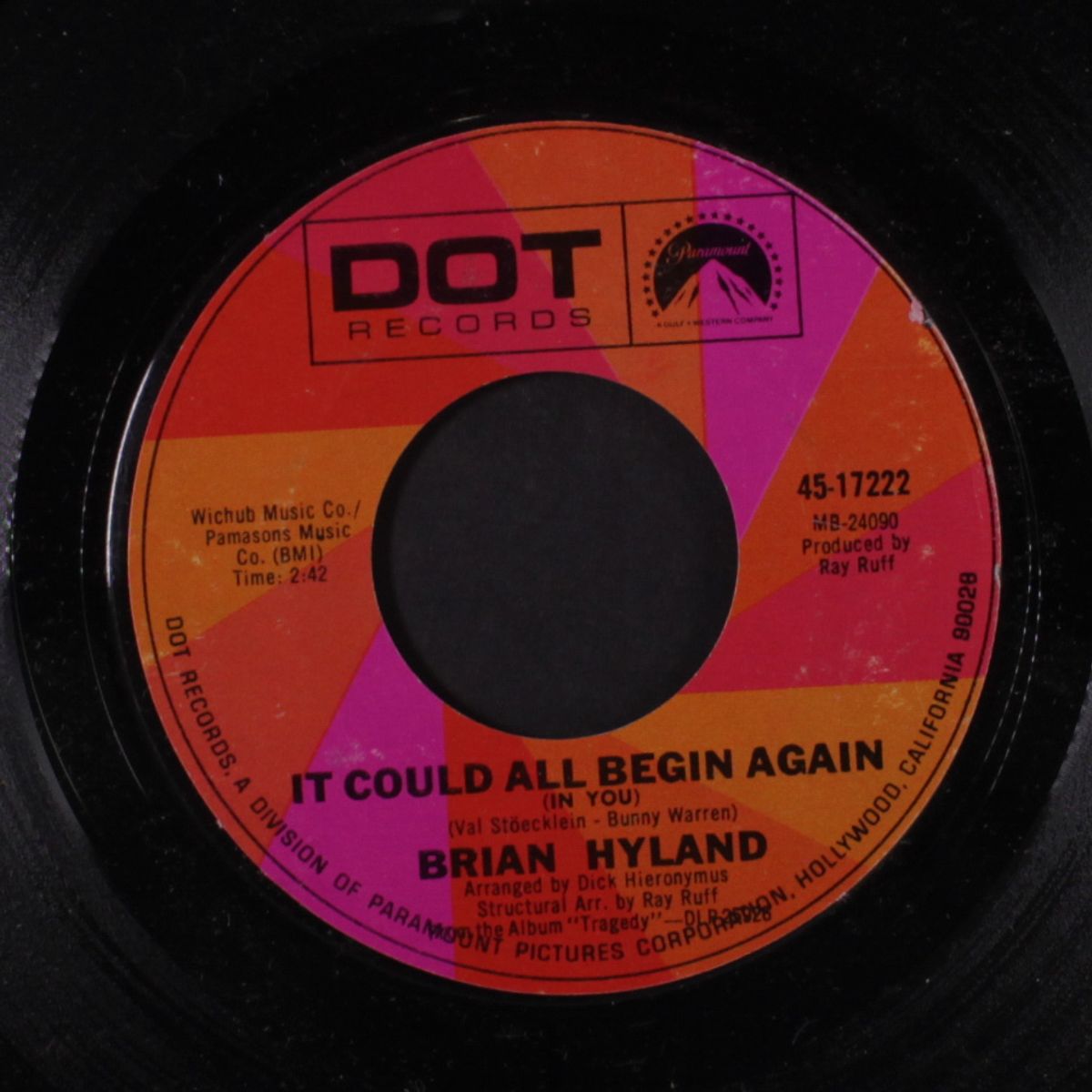 a million to one / it could all begin again by BRIAN HYLAND