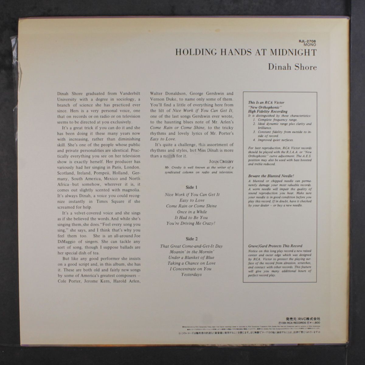 holding hands at midnight by DINAH SHORE