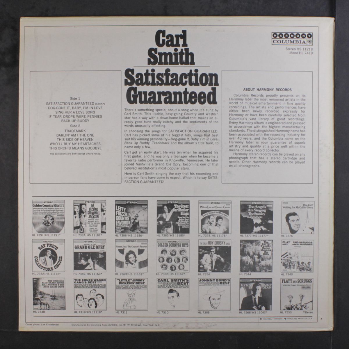 satisfaction guaranteed by CARL SMITH