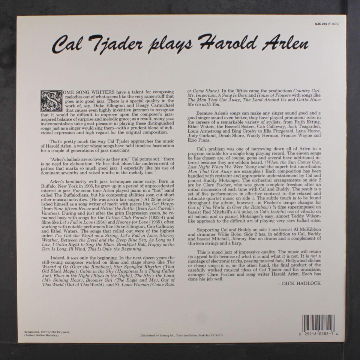 plays harold arlen by CAL TJADER