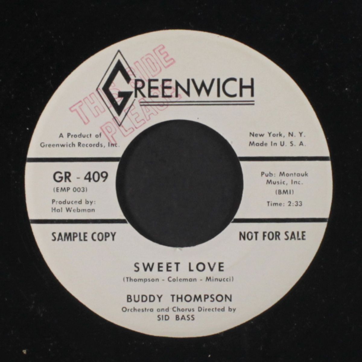 sweet love / when my ship comes a-sailin' by BUDDY THOMPSON