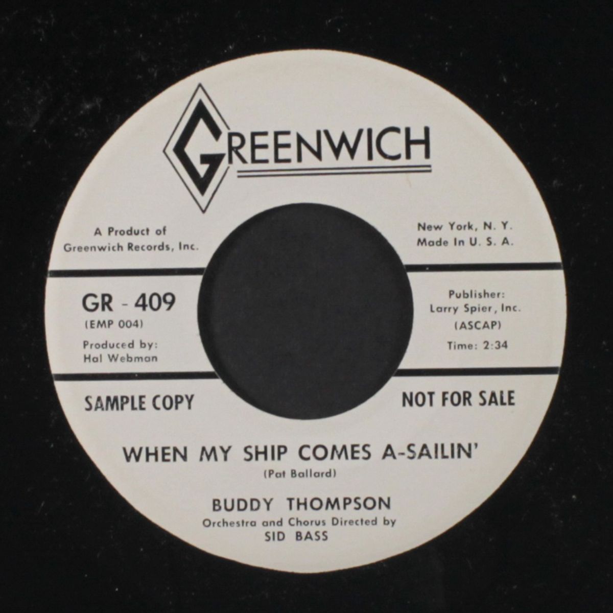 sweet love / when my ship comes a-sailin' by BUDDY THOMPSON