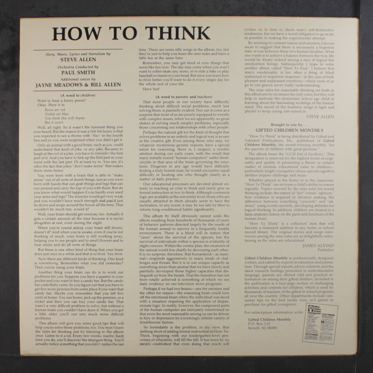 how to think by STEVE ALLEN
