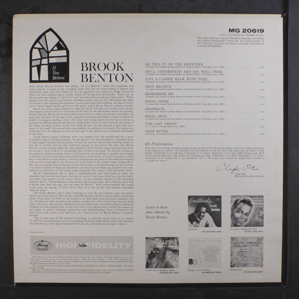 if you believe by BROOK BENTON