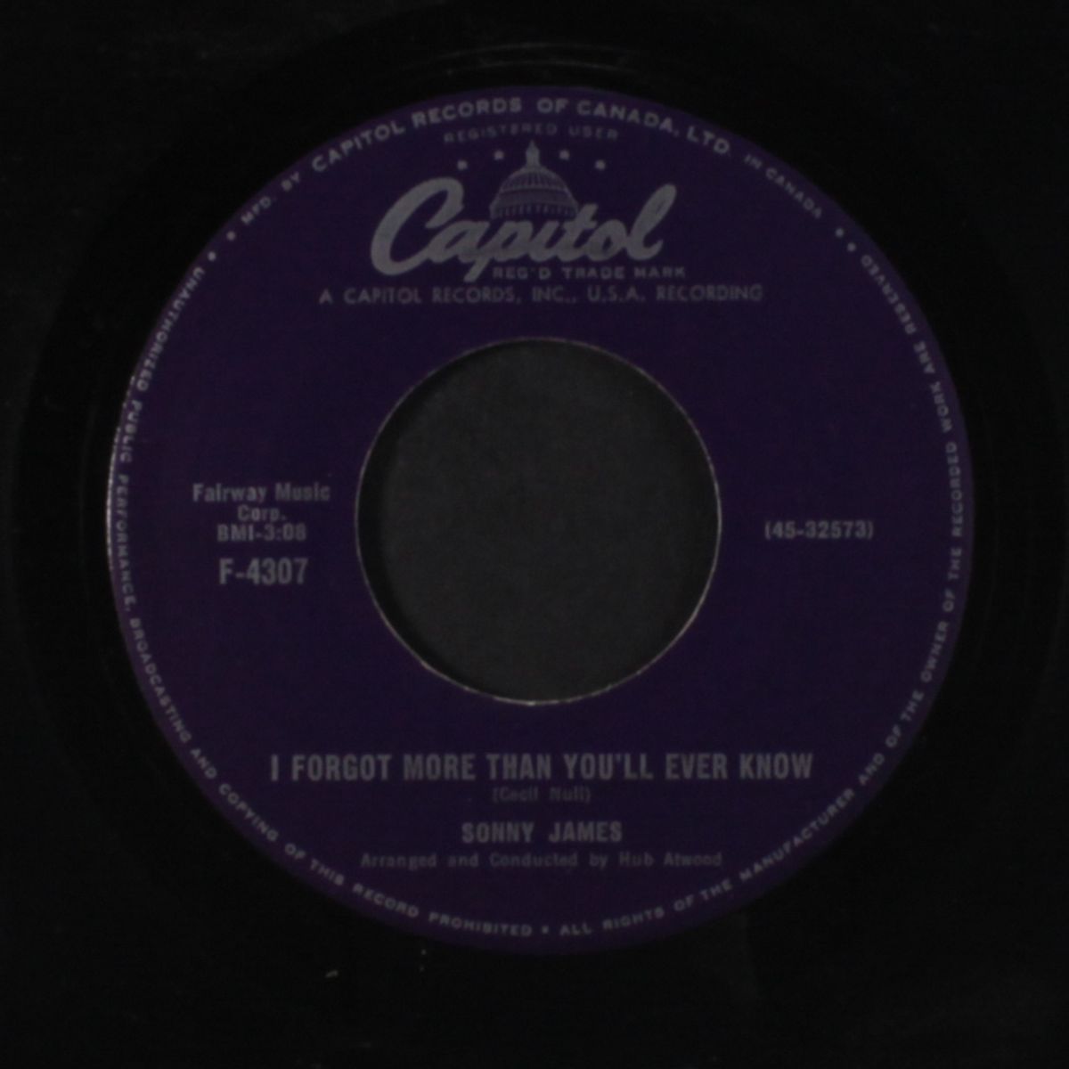 'till tomorrow / i forgot more than you'll ever know by SONNY JAMES