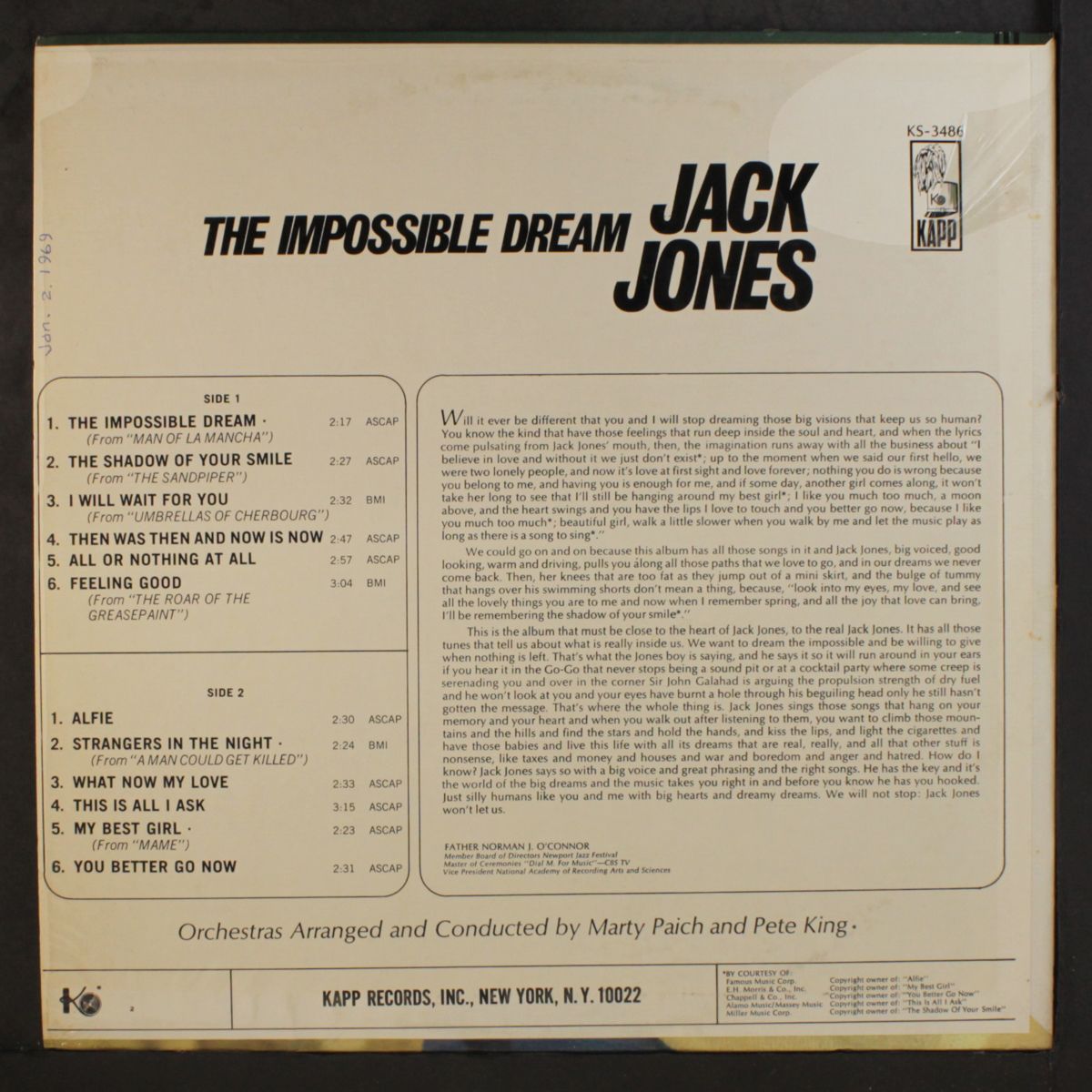 the impossible dream by JACK JONES