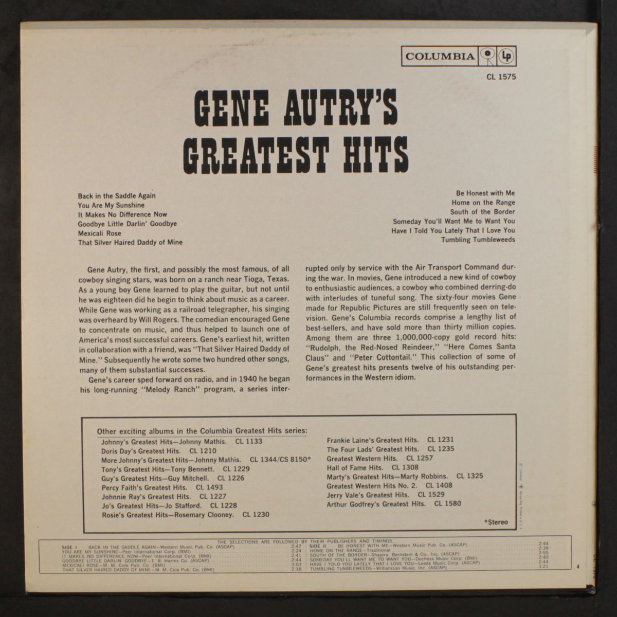 greatest hits by GENE AUTRY