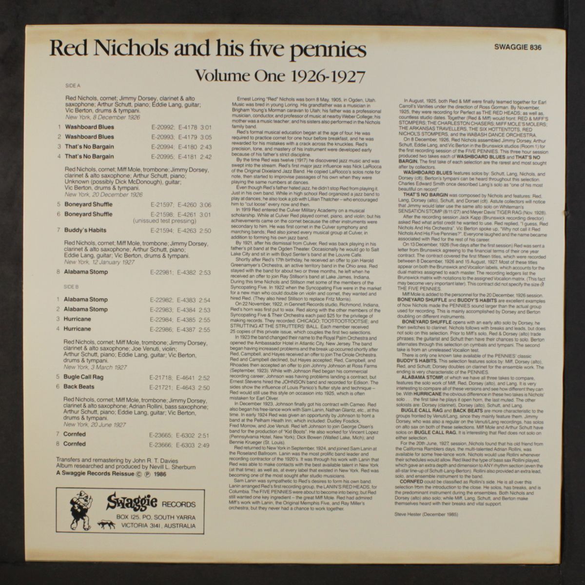 volume one, 1926-27 by RED NICHOLS