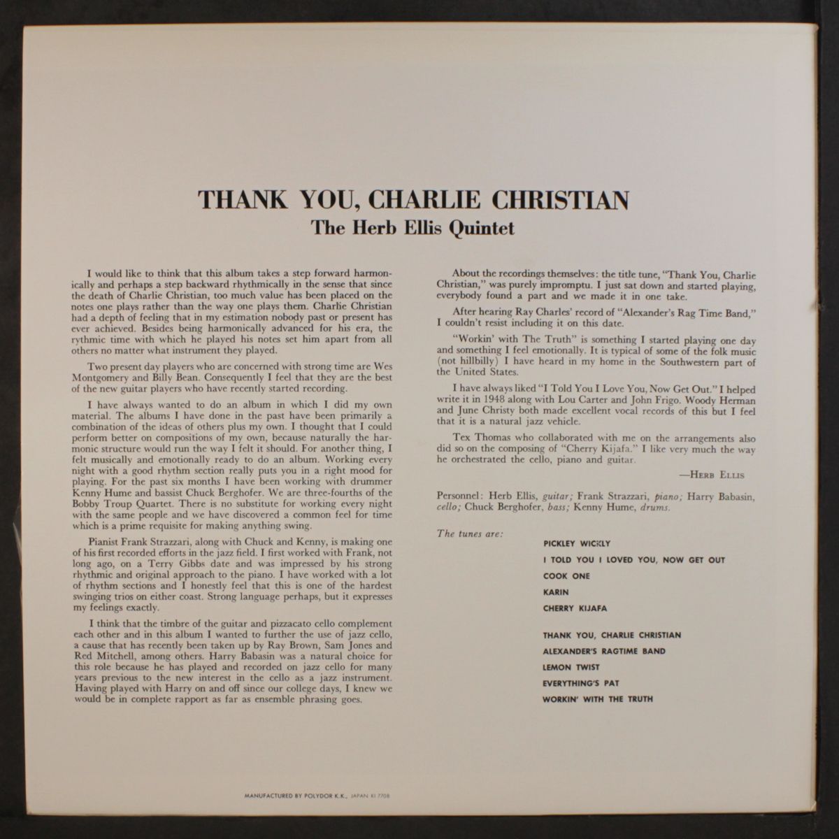 thank you, charlie christian by HERB ELLIS