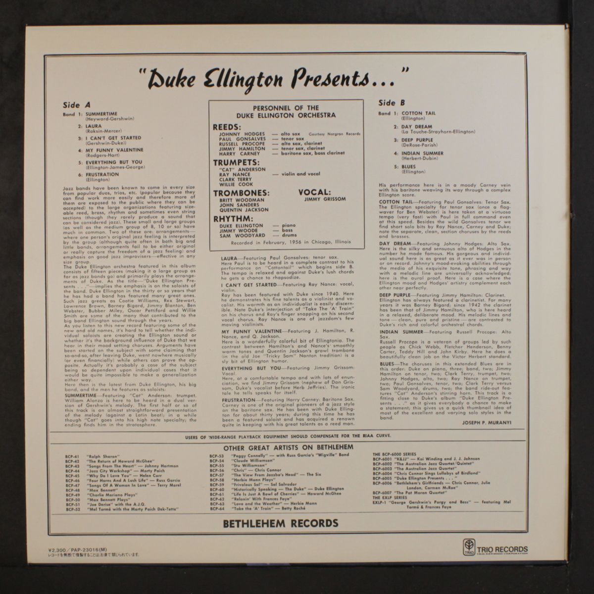 presents by DUKE ELLINGTON