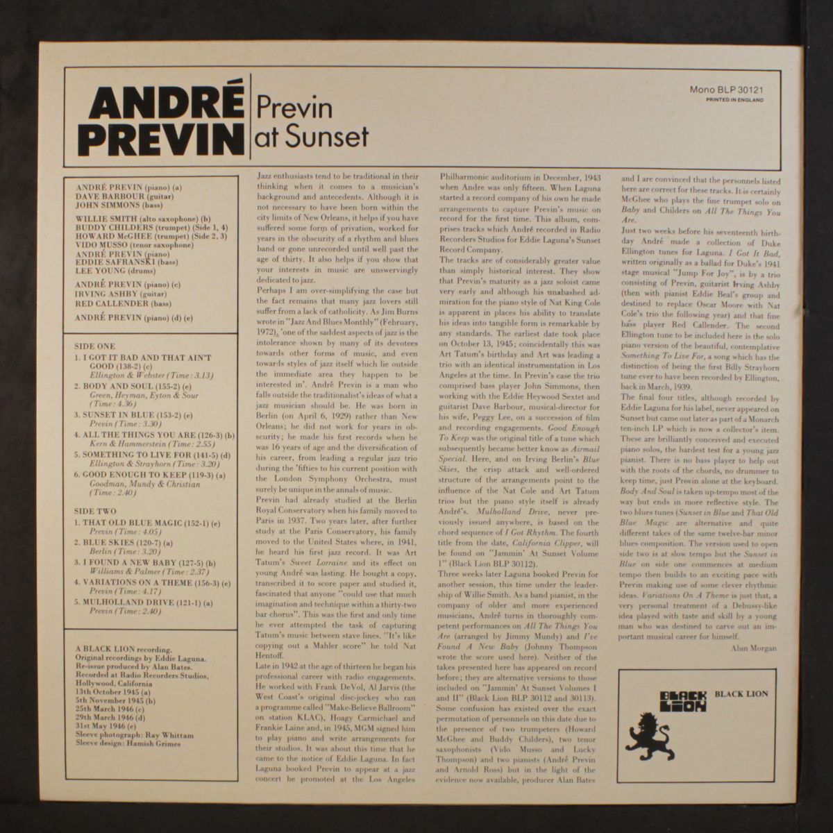 previn at sunset by ANDRE PREVIN