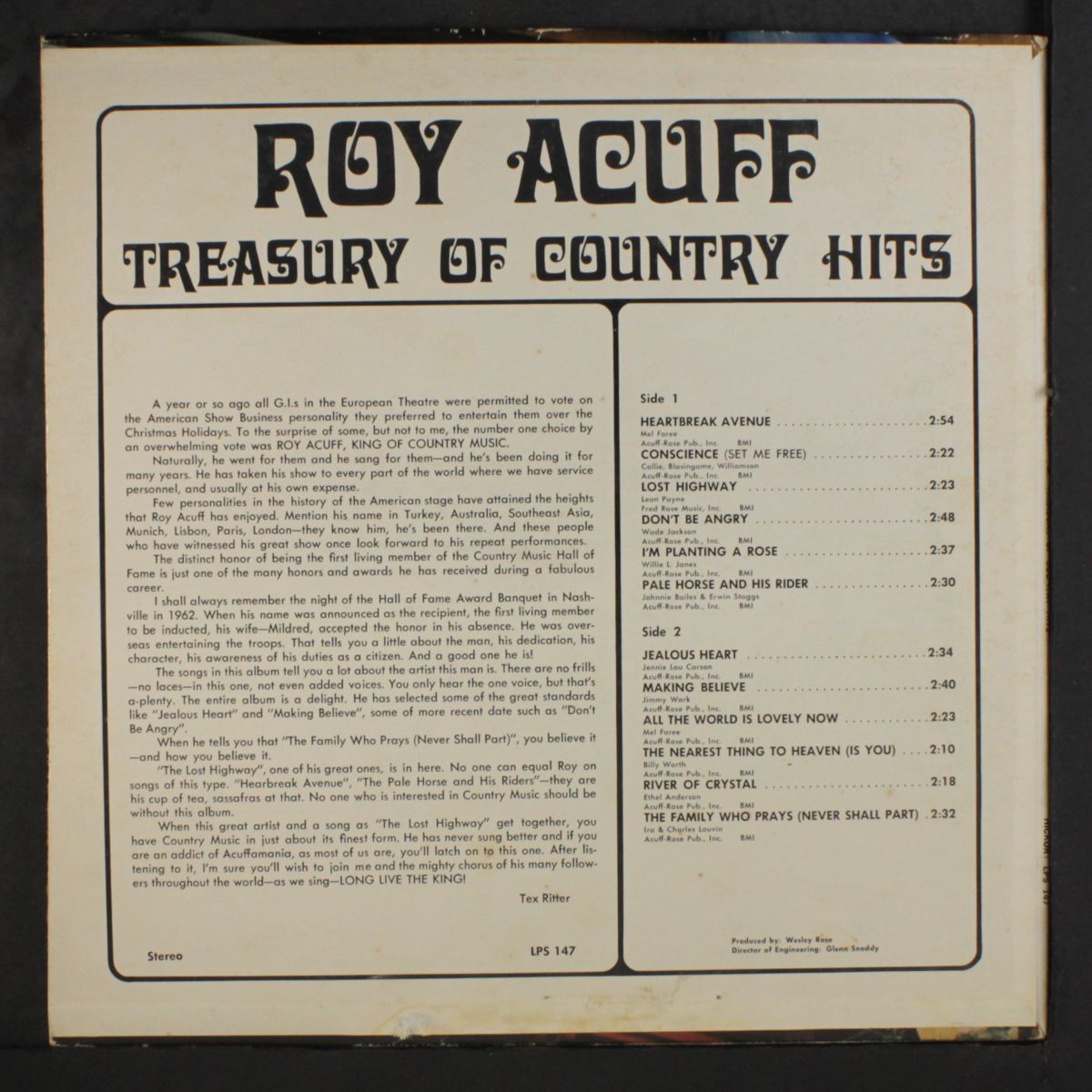 treasury of country hits by ROY ACUFF