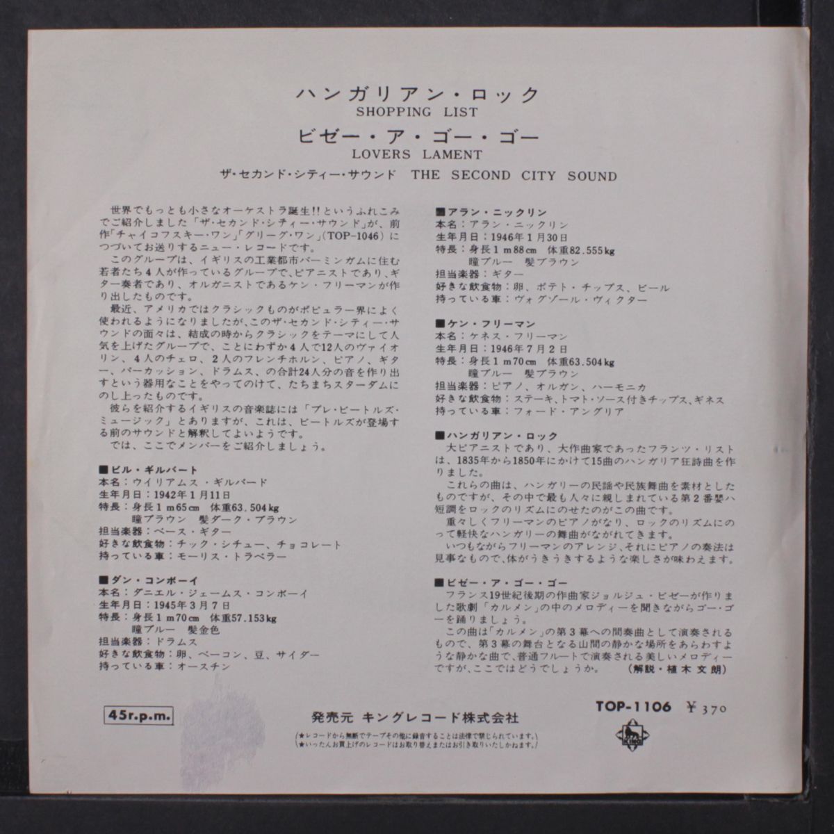 shopping list / love is blue by SECOND CITY SOUND