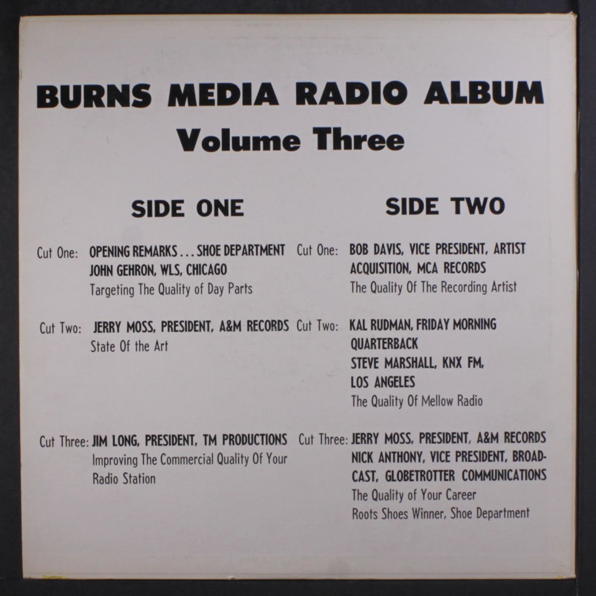 burns media radio album volume three by NO ARTIST