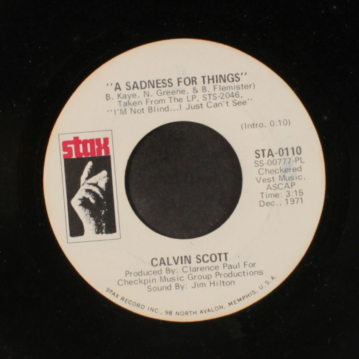 a sadness for things / goin' back to eden by CALVIN SCOTT