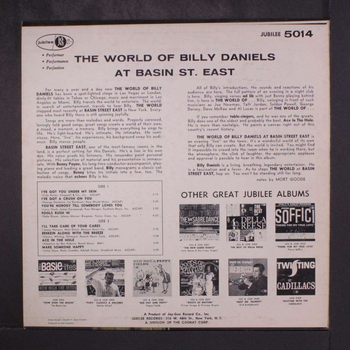 the world of, at basin street east by BILLY DANIELS