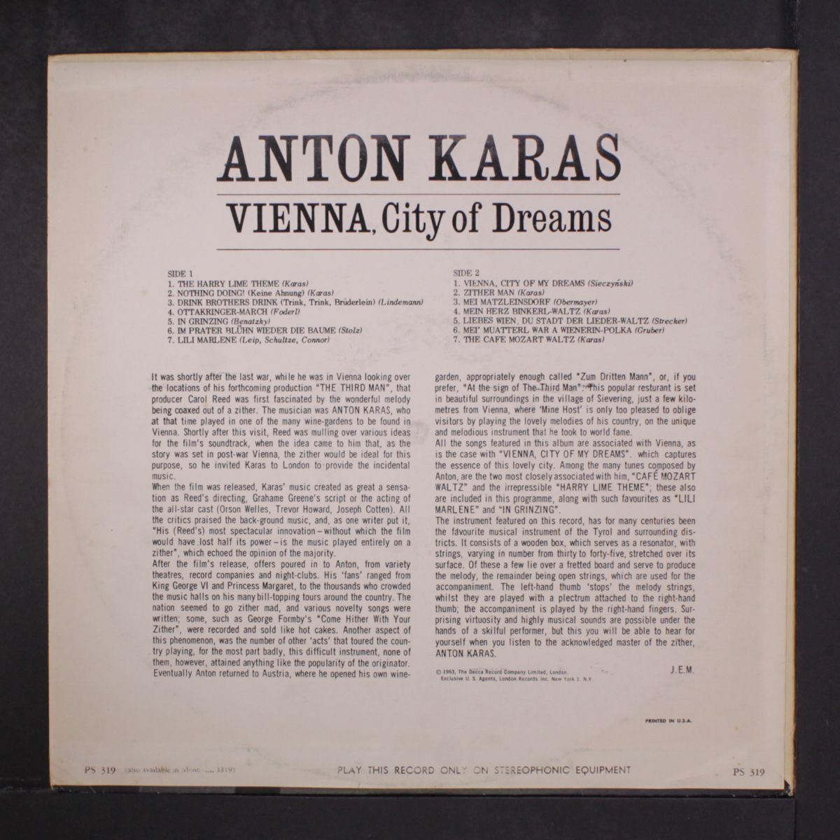 vienna, city of dreams by ANTON KARAS