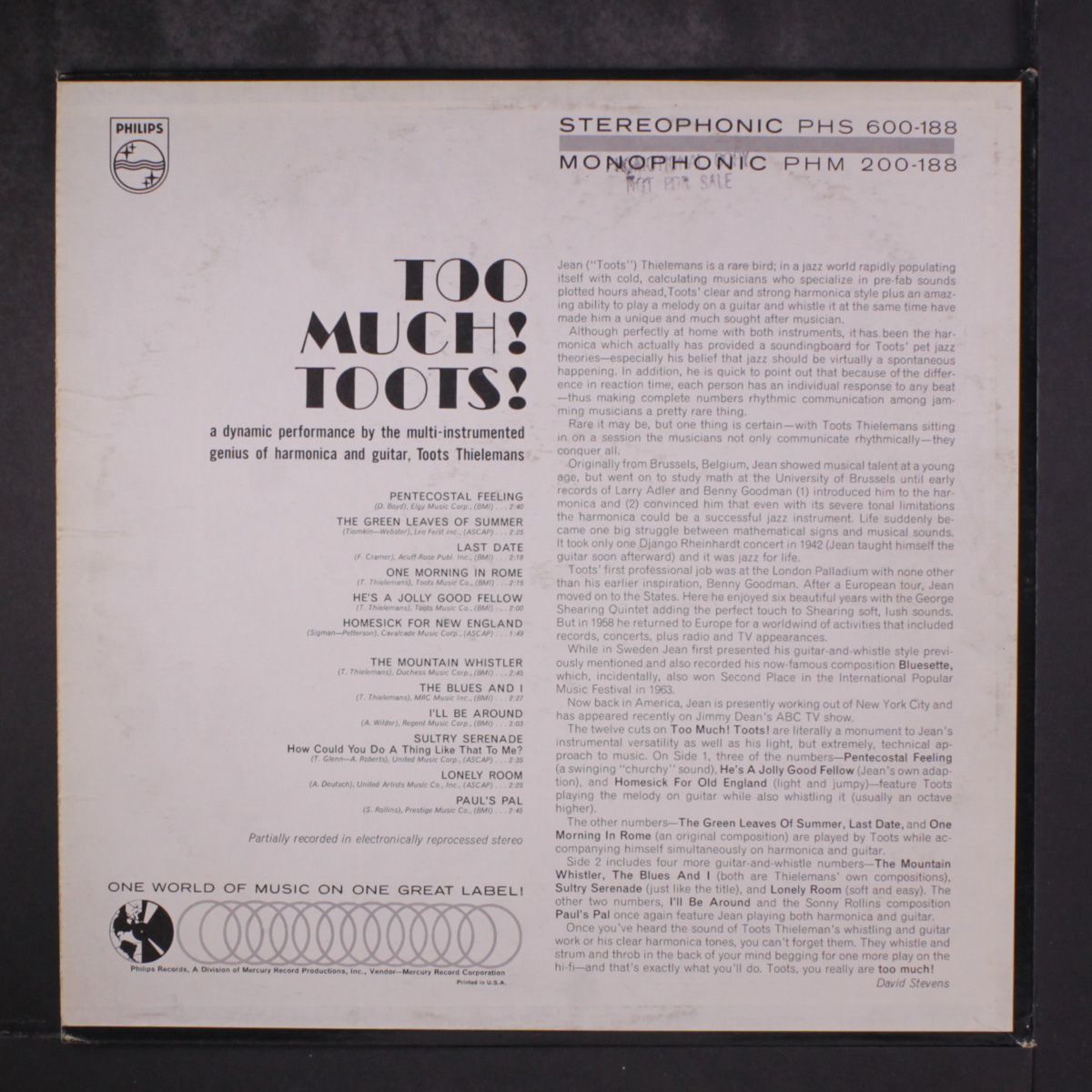 too much! toots! by TOOTS THIELEMANS