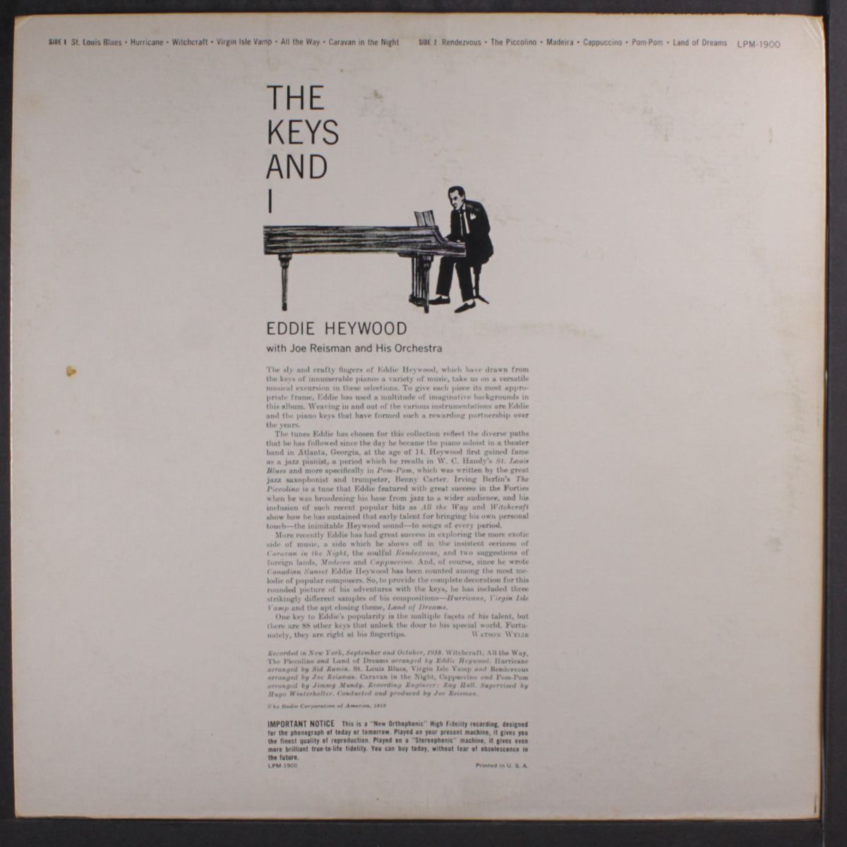 the keys and i by EDDIE HEYWOOD
