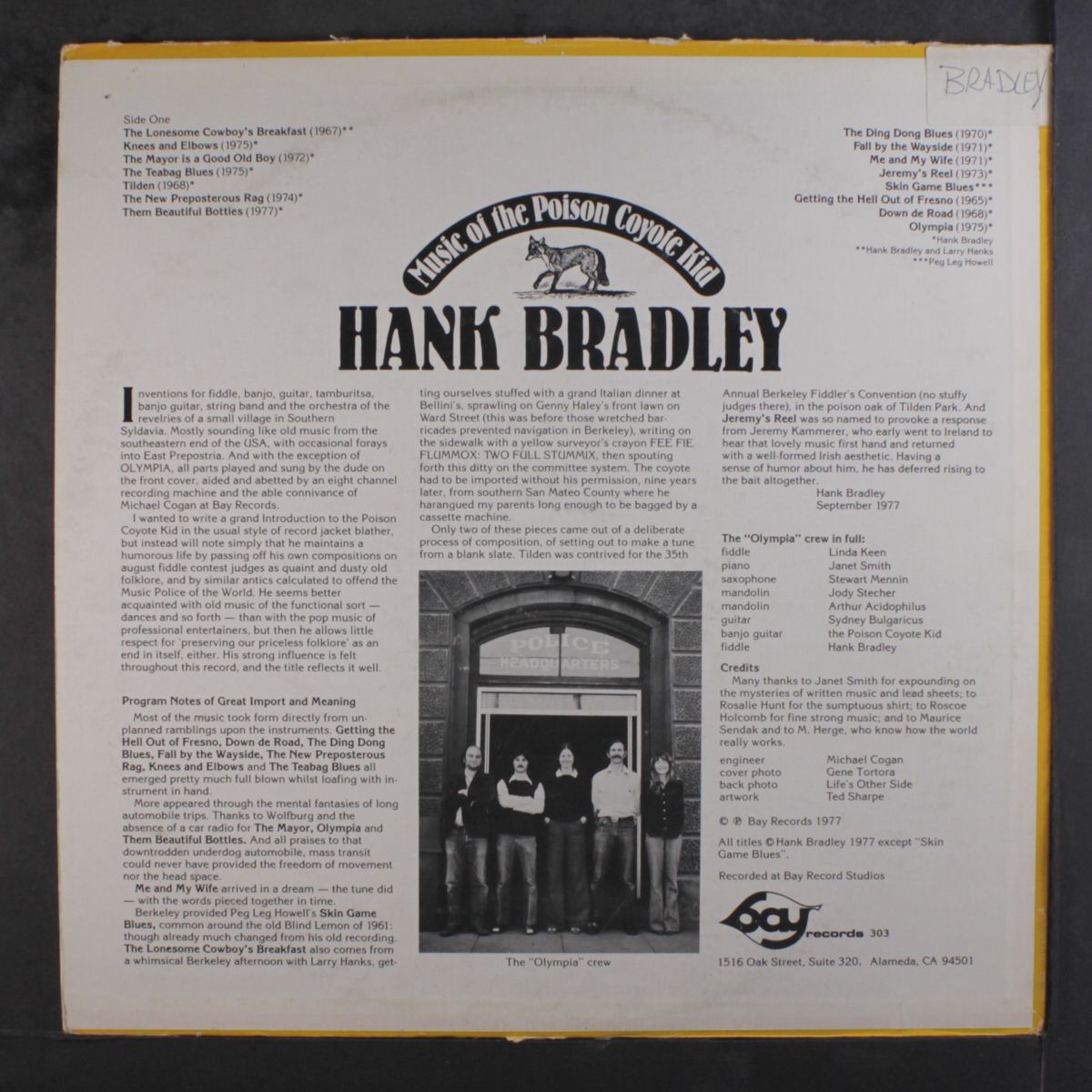 music of the poison coyote kid by HANK BRADLEY