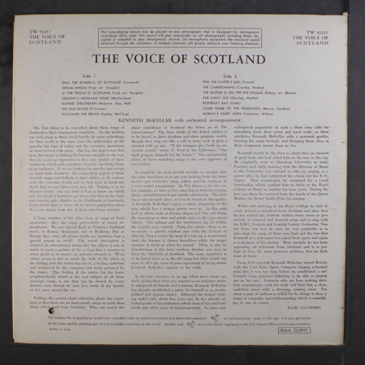 the voice of scotland by KENNETH MCKELLAR