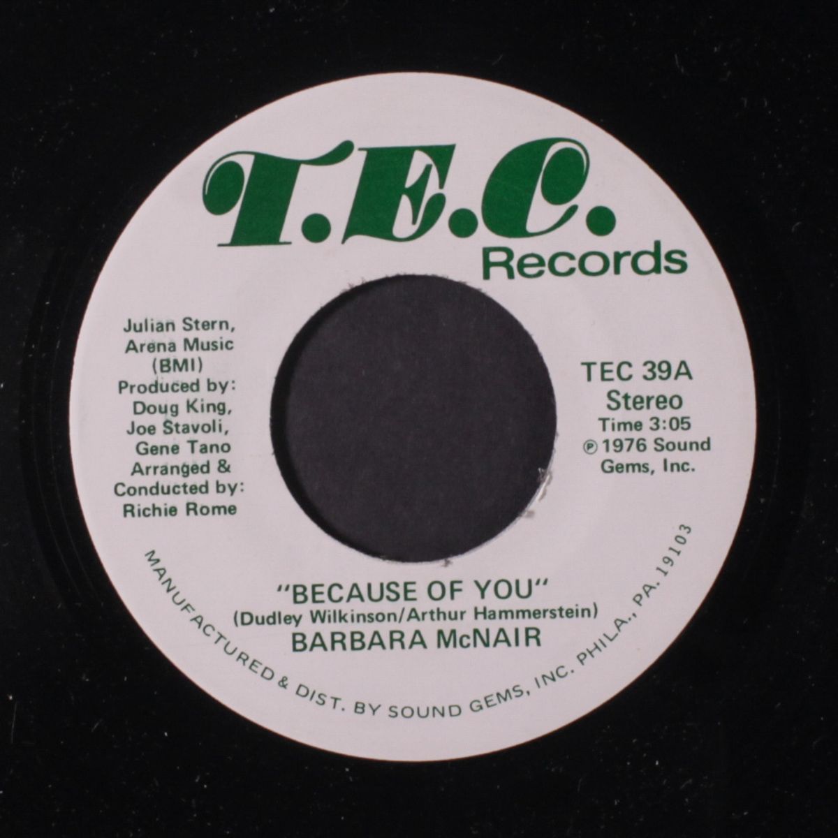 because of you by BARBARA MCNAIR