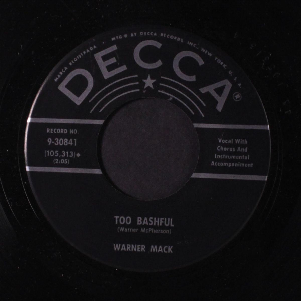 too bashful by WARNER MACK