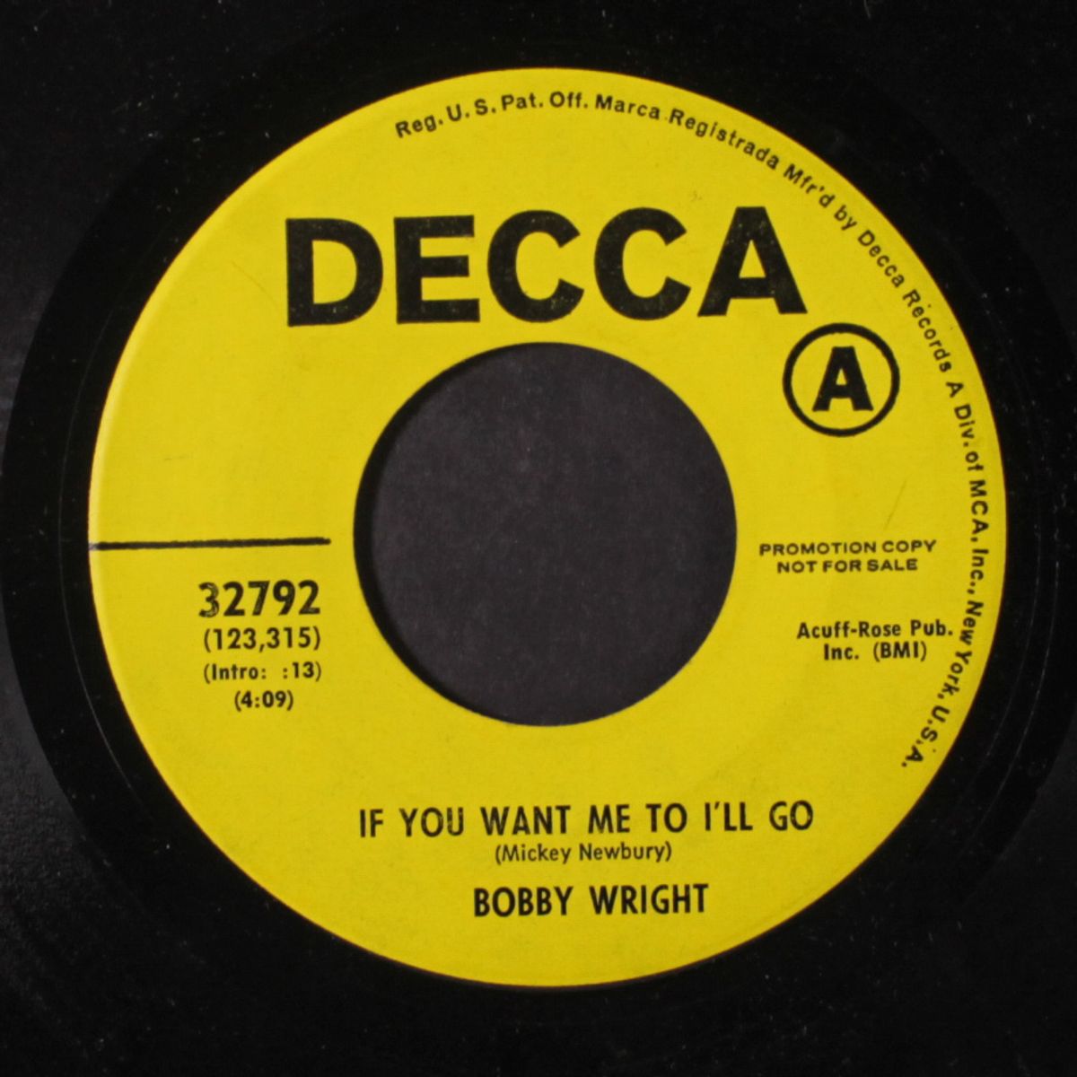 if you want me to i'll go / rain falling on me by BOBBY WRIGHT