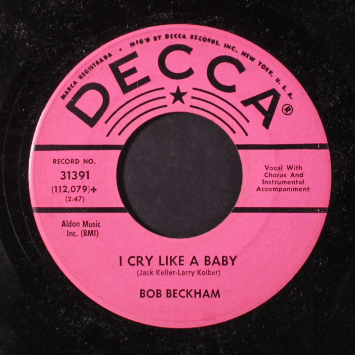 i'll take my chances / cry like a baby by BOB BECKHAM