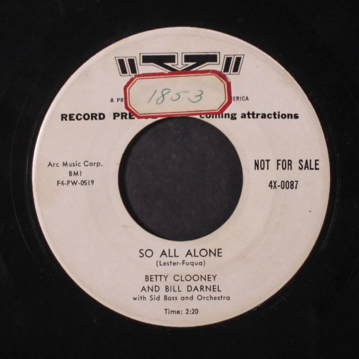ko ko mo / so all alone by BILL DARNELL & BETTY CLOONEY