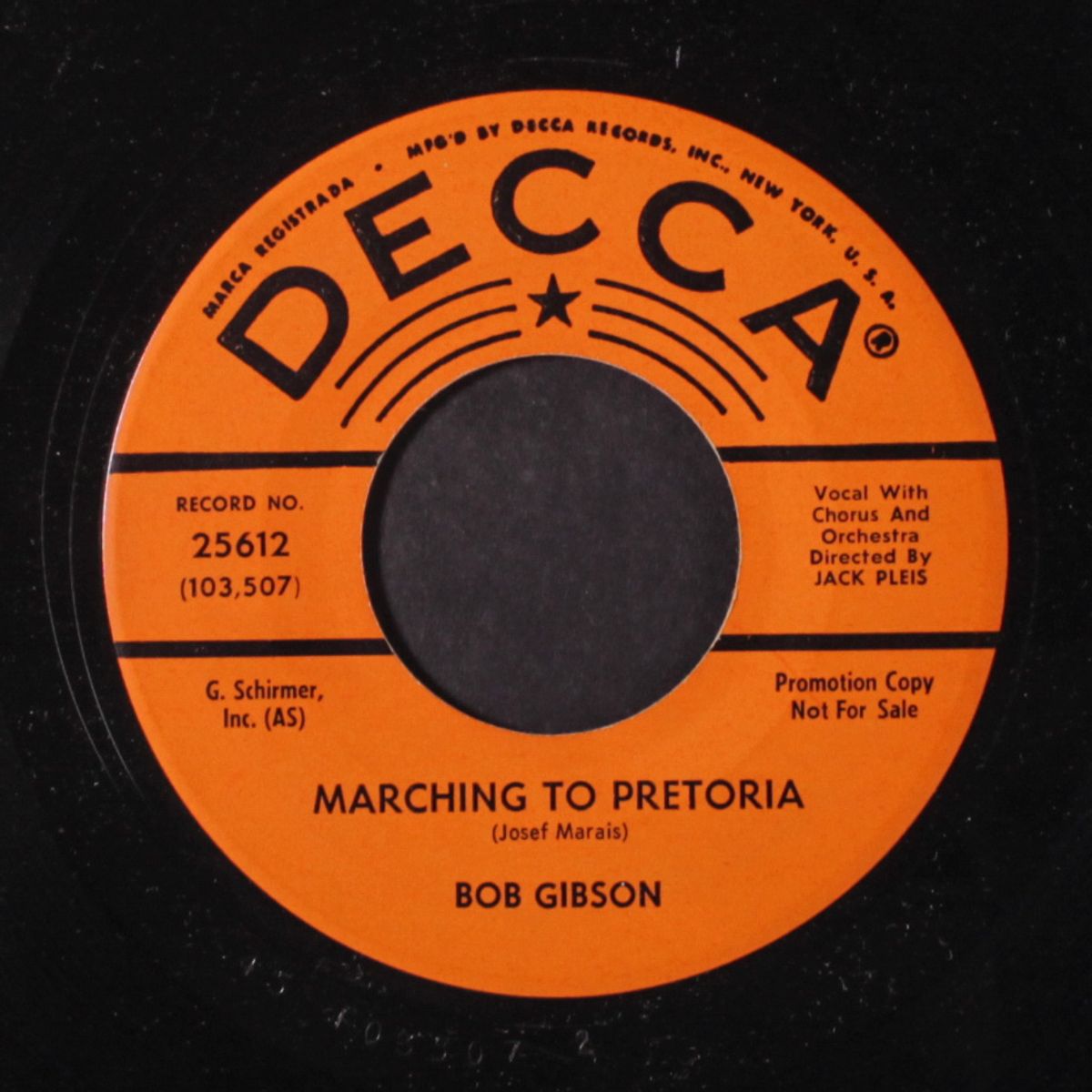 i'm never to marry / marching to pretoria by BOB GIBSON